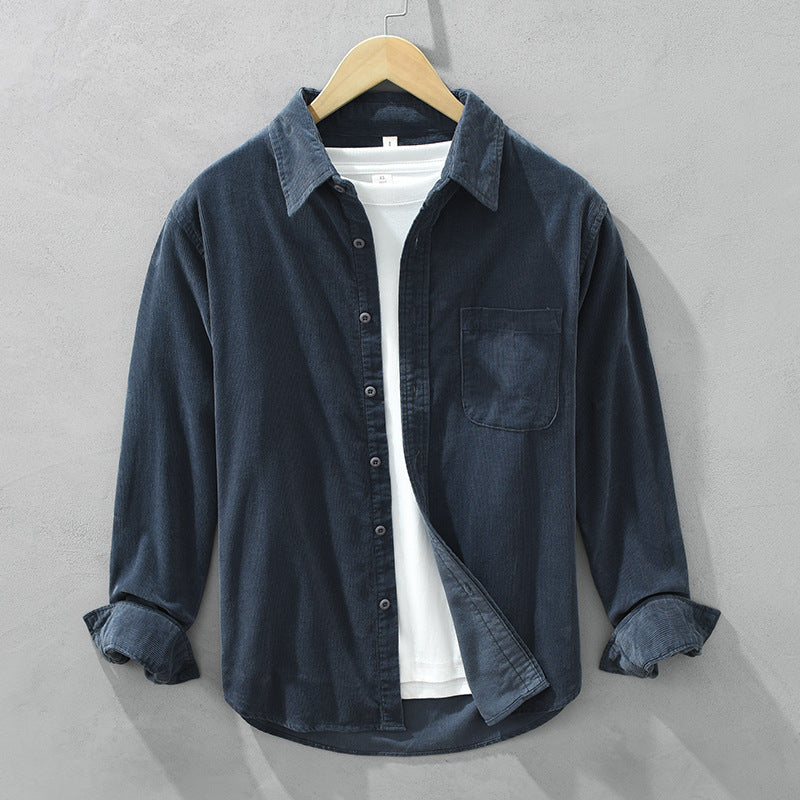 Men’s Corduroy Shirt Jacket for Autumn – Retro Style Overshirt for Everyday Wear