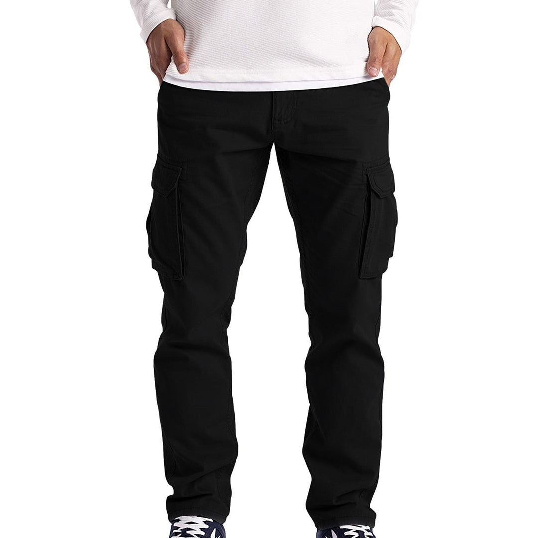 Men's Casual Cotton Cargo Trousers with Super-Stretch Comfort and Multiple Pockets