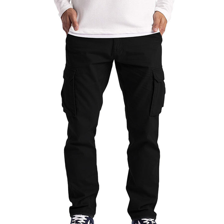 Men's Casual Cotton Cargo Trousers with Super-Stretch Comfort and Multiple Pockets