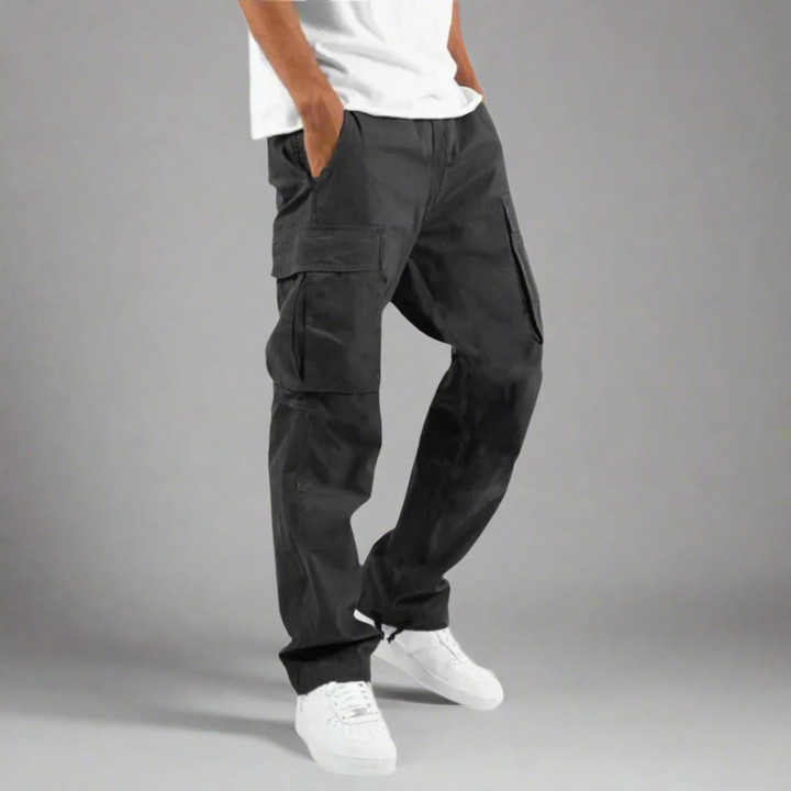 Men's Casual Stretch Cargo Trousers with Comfortable Regular Fit