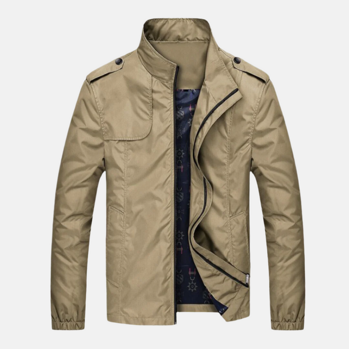 Men's Classic Oxford Jacket with Collar for Smart Business Mid-Season Wear
