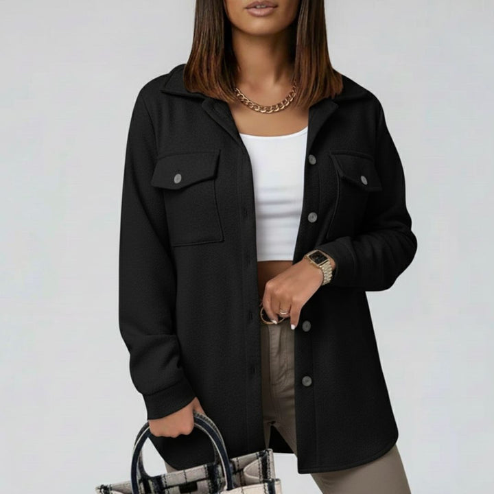 Women's Oversized Warm Shacket Shirt Jacket - for Autumn Winter