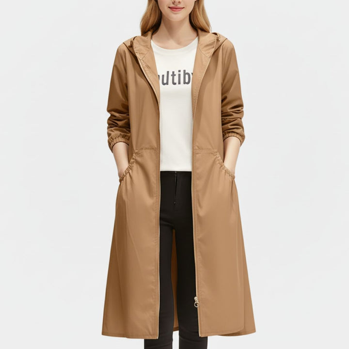 Women's Hooded Lightweight Raincoat Parka