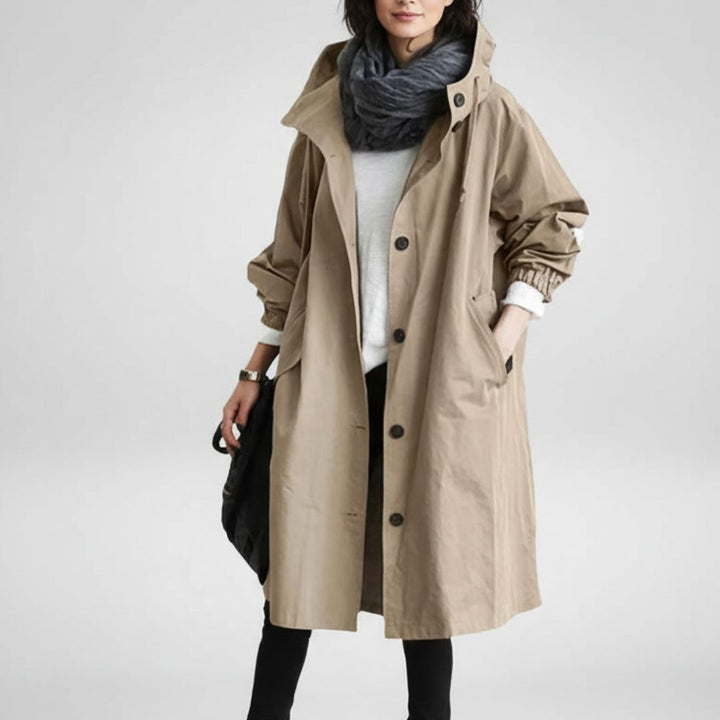 Waterproof Hooded Trench Coat for Women - for Autumn Winter