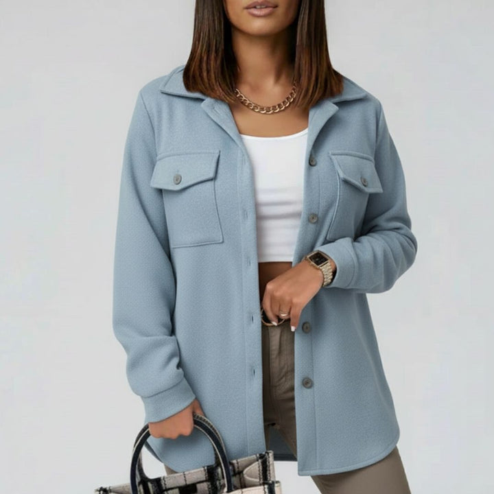 Women's Oversized Warm Shacket Shirt Jacket - for Autumn Winter