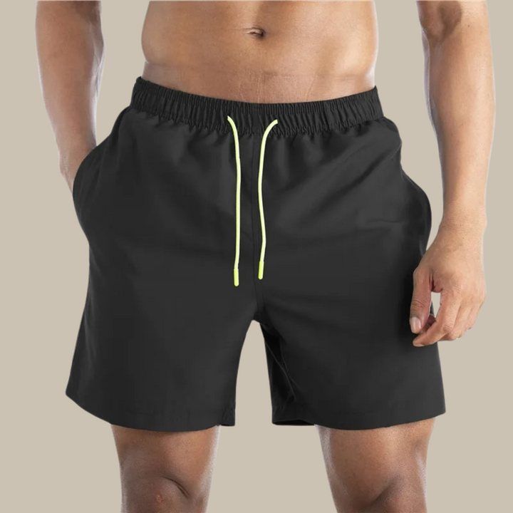 Men's Quick-Dry Drawstring Swimming Shorts with Stretch Comfort for Beach and Sports