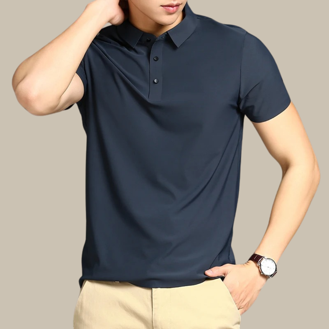 Men's Classic Short Sleeve Polo Shirt with Stylish Breathable Cotton Fabric