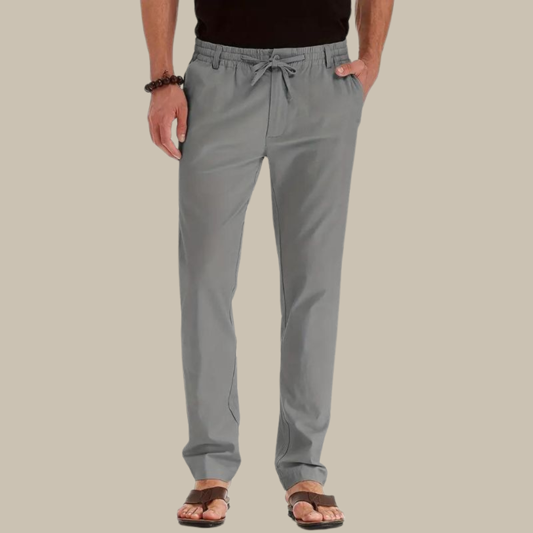 Men's Casual Loose Fit Summer Trousers with Comfortable Elastic Waistband