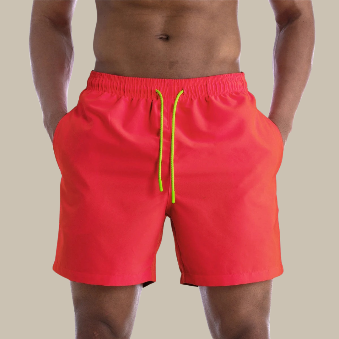 Men's Quick-Dry Drawstring Swimming Shorts with Stretch Comfort for Beach and Sports
