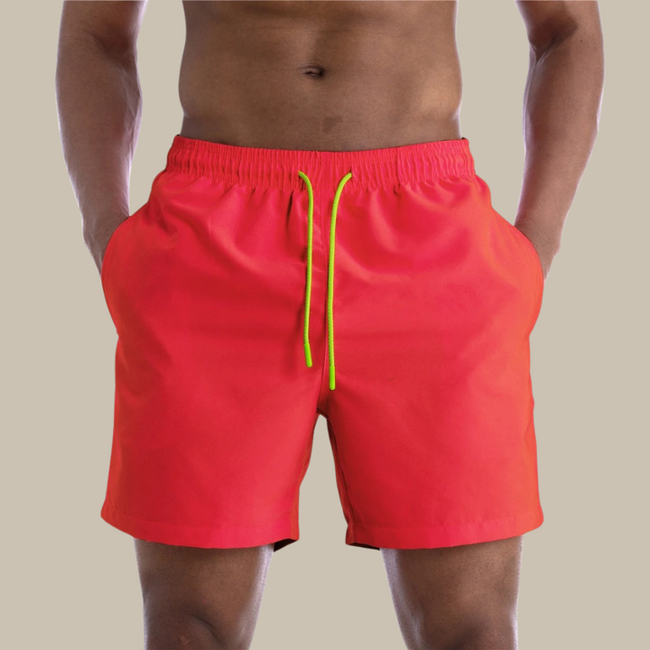Men's Quick-Dry Drawstring Swimming Shorts with Stretch Comfort for Beach and Sports