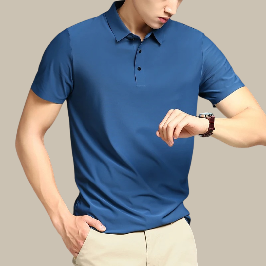 Men's Classic Short Sleeve Polo Shirt with Stylish Breathable Cotton Fabric