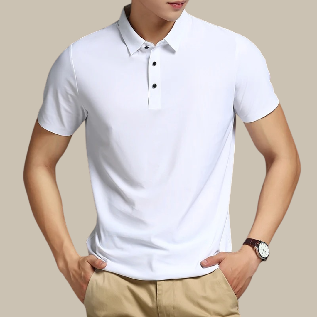 Men's Classic Short Sleeve Polo Shirt with Stylish Breathable Cotton Fabric