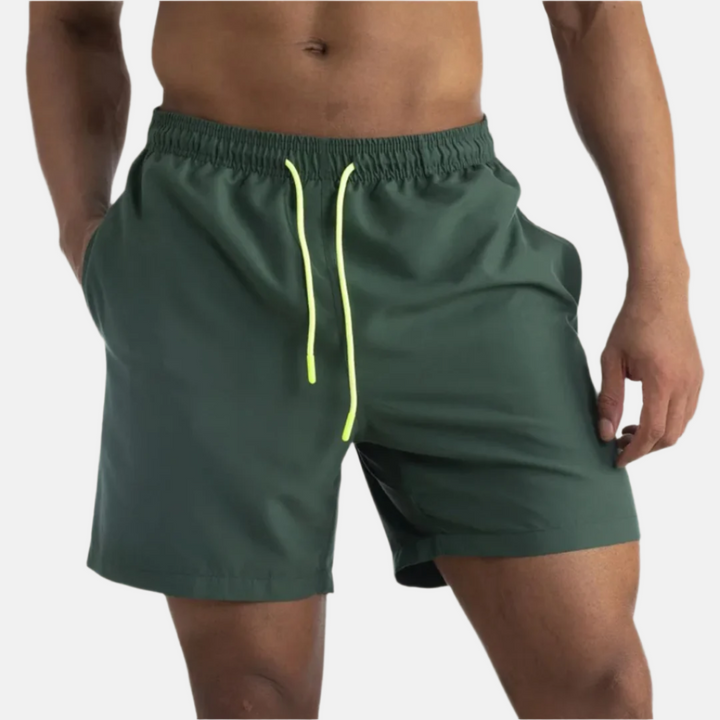 Men's Quick-Dry Drawstring Swimming Shorts with Stretch Comfort for Beach and Sports