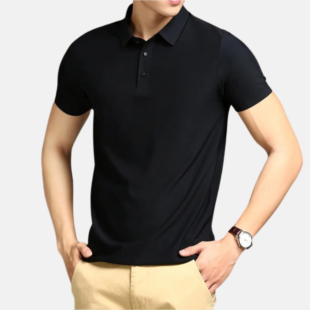 Men's Classic Short Sleeve Polo Shirt with Stylish Breathable Cotton Fabric