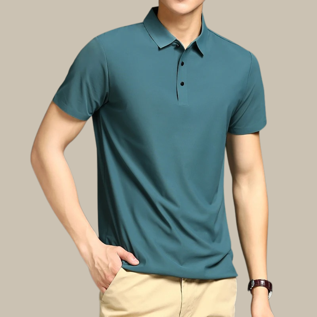 Men's Classic Short Sleeve Polo Shirt with Stylish Breathable Cotton Fabric