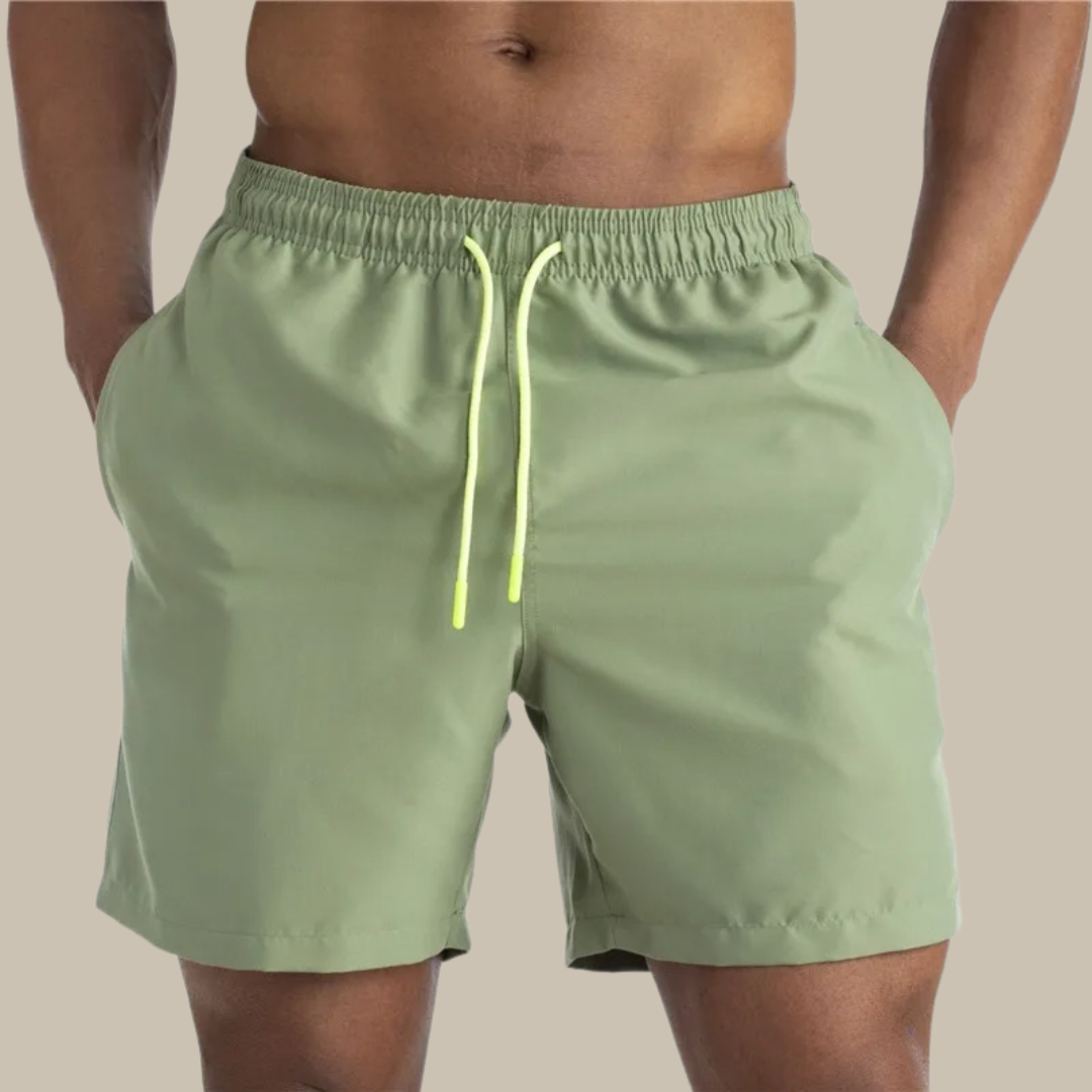 Men's Quick-Dry Drawstring Swimming Shorts with Stretch Comfort for Beach and Sports