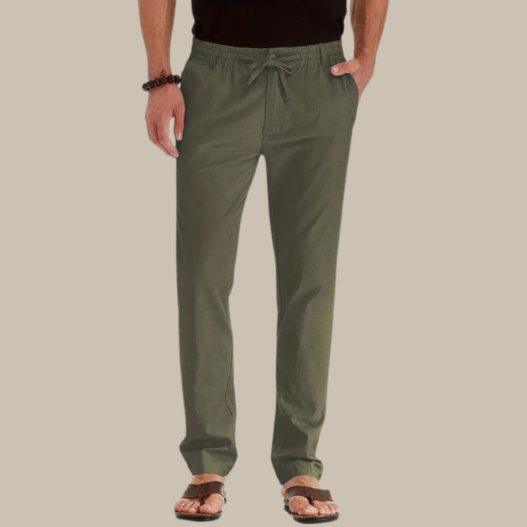 Men's Casual Loose Fit Summer Trousers with Comfortable Elastic Waistband