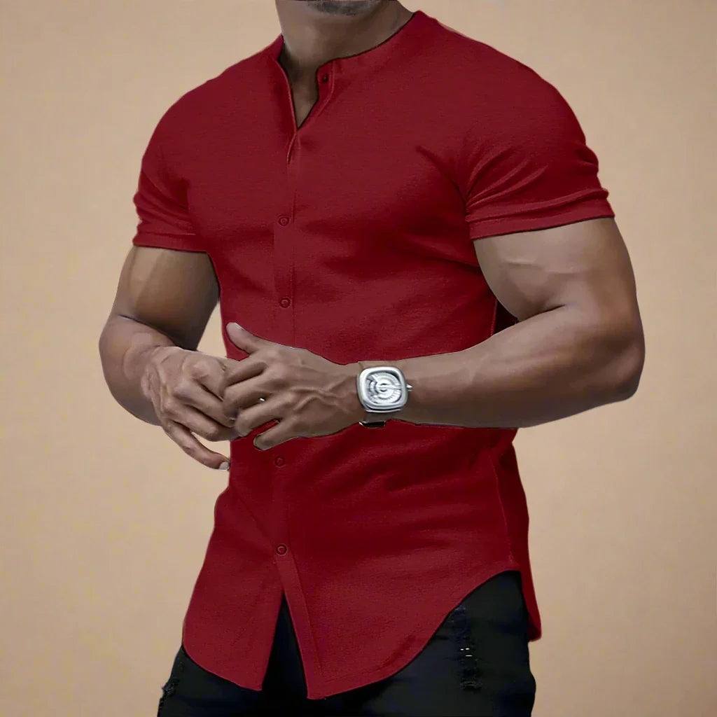 Men's Short Sleeve Shirts - Muscle Fit Shirt