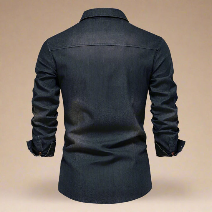 Men's RAW Denim Shirts - Stylish Stretch Long Sleeve Denim Shirt