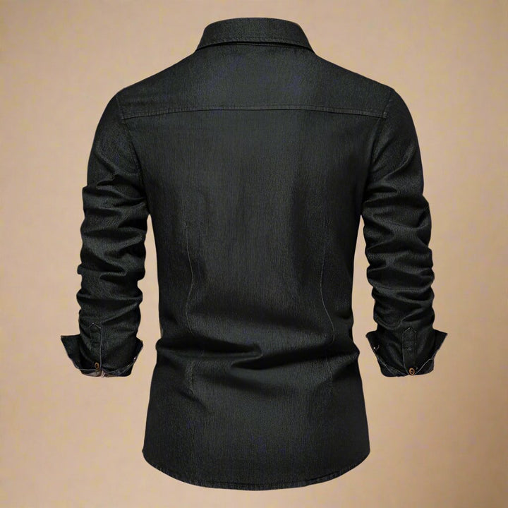 Men's RAW Denim Shirts - Stylish Stretch Long Sleeve Denim Shirt