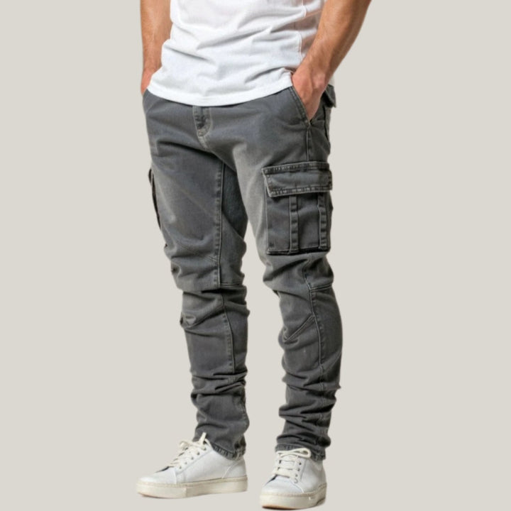 Men's Cargo Jeans - Stretchy Cargo Denim Trousers