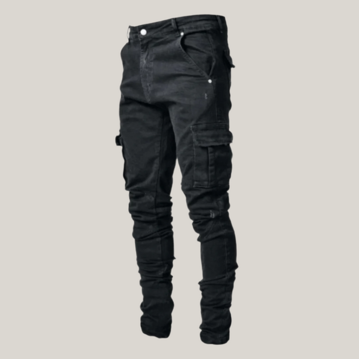 Men's Cargo Jeans - Stretchy Cargo Denim Trousers