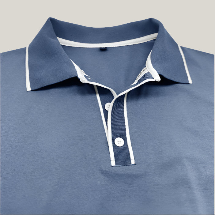 Roberto Polo Shirt | Elegant Polo with White Contrast Details for Men