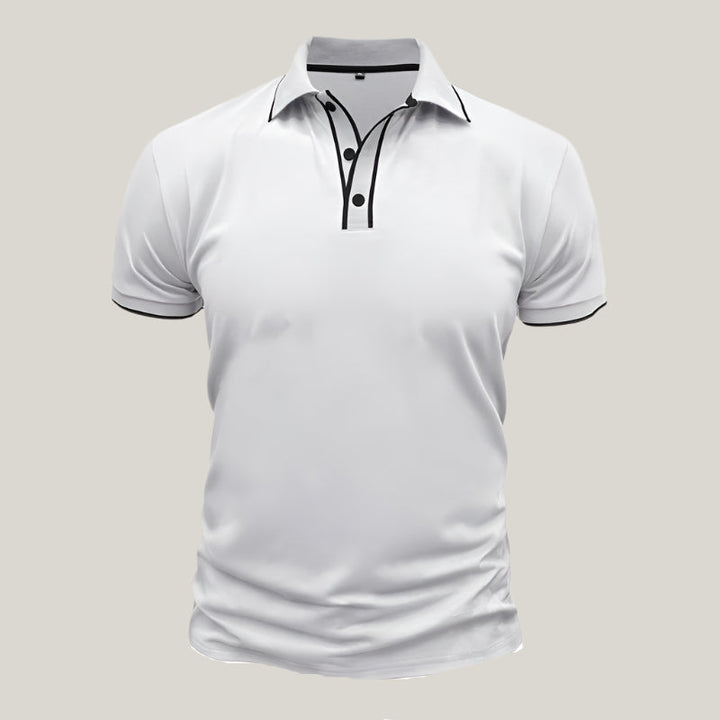 Roberto Polo Shirt | Elegant Polo with White Contrast Details for Men