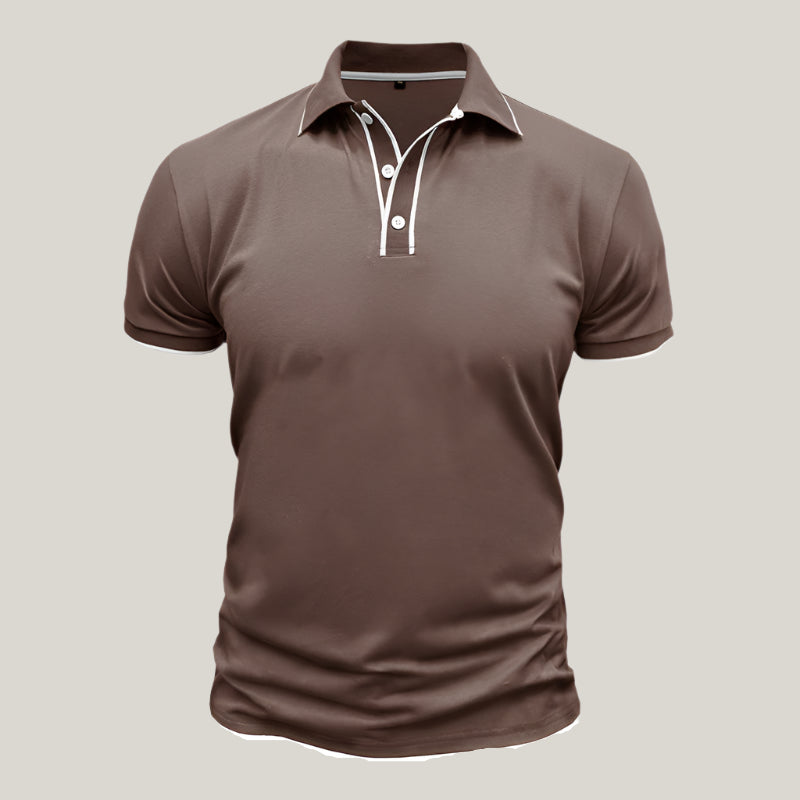 Roberto Polo Shirt | Elegant Polo with White Contrast Details for Men
