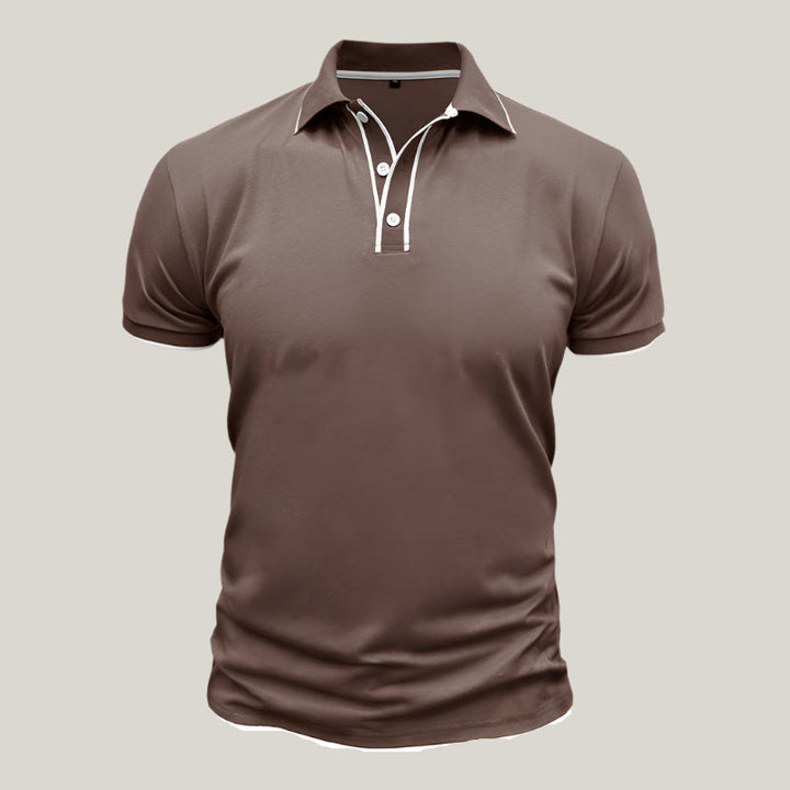 Roberto Polo Shirt | Elegant Polo with White Contrast Details for Men