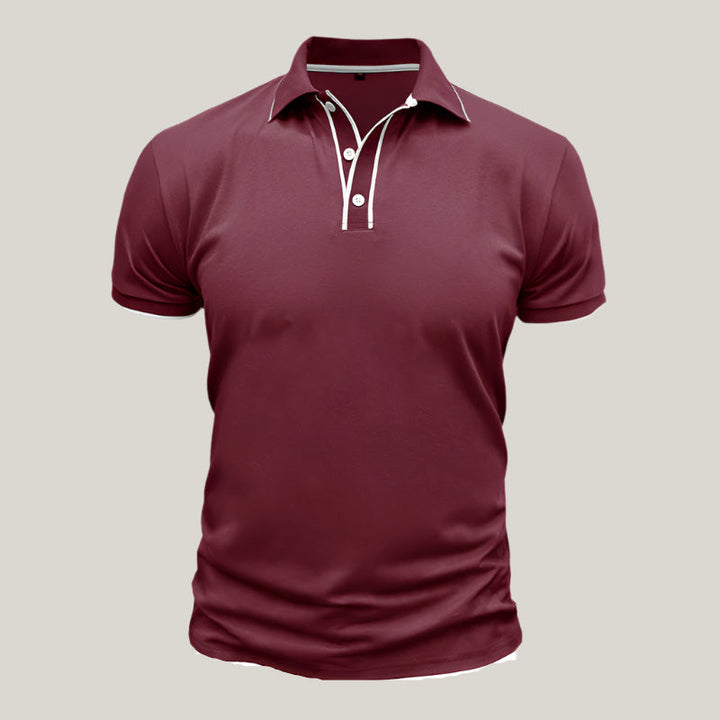 Roberto Polo Shirt | Elegant Polo with White Contrast Details for Men