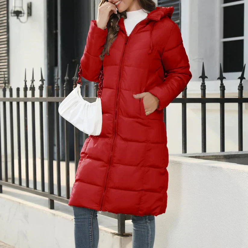 Women's Down Parka - Long Hooded Down Jacket for Winter - Strictly - winter
