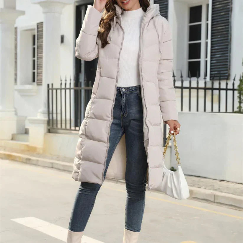 Women's Down Parka - Long Hooded Down Jacket for Winter - Strictly - winter