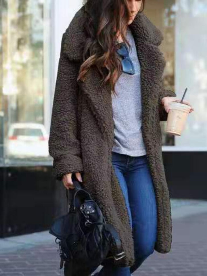 Luxury Teddy Fleece Coat for Women - Cozy & Warm Long Winter Jacket