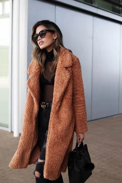Luxury Teddy Fleece Coat for Women - Cozy & Warm Long Winter Jacket