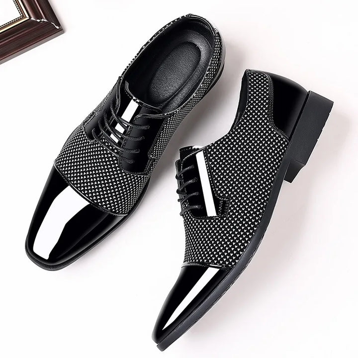 Men's Leather Dress Shoes with Rhinestone Detail – Stylish Formal Footwear