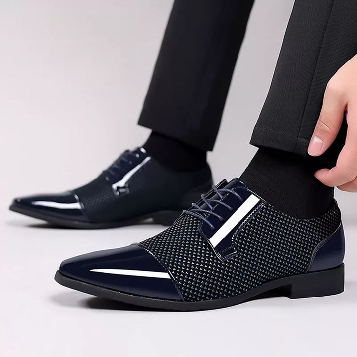 Men's Leather Dress Shoes with Rhinestone Detail – Stylish Formal Footwear