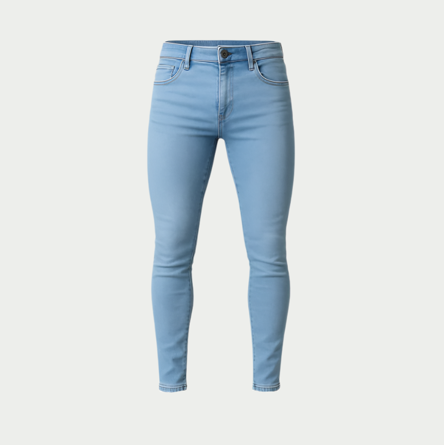 Men's Trendy Blue Skinny Fit Jeans with Stretch For Summer