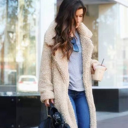 Luxury Teddy Fleece Coat for Women - Cozy & Warm Long Winter Jacket