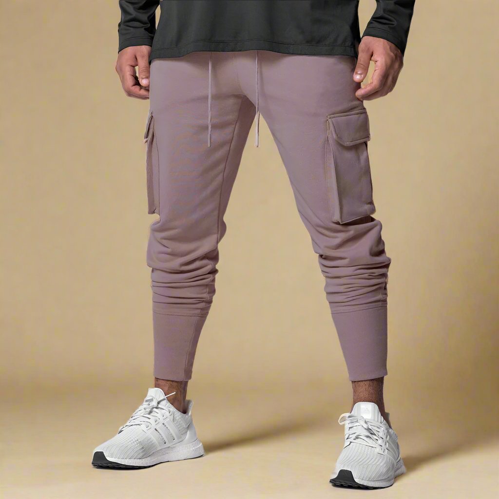 Men's Cargo Joggers with Tapered Fit and Multiple Pocket for Athleisure Wear