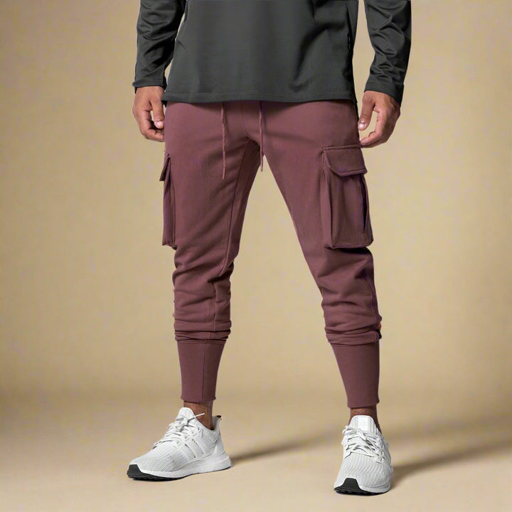 Men's Cargo Joggers with Tapered Fit and Multiple Pocket for Athleisure Wear