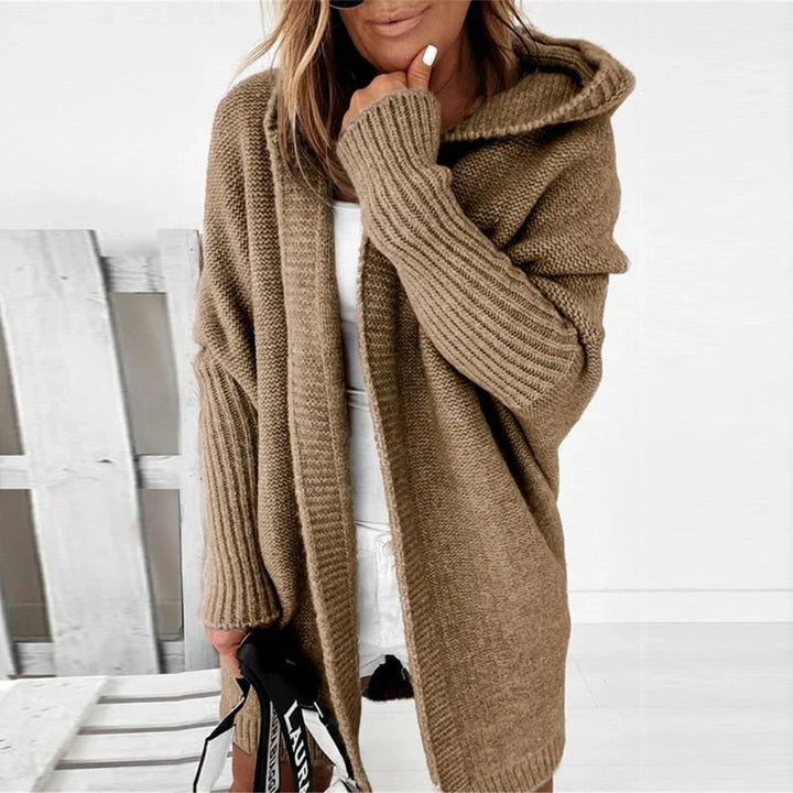Elegant Women's Long Knit Cardigan Vest with Hood - Perfect for Fall & Winter Fashion