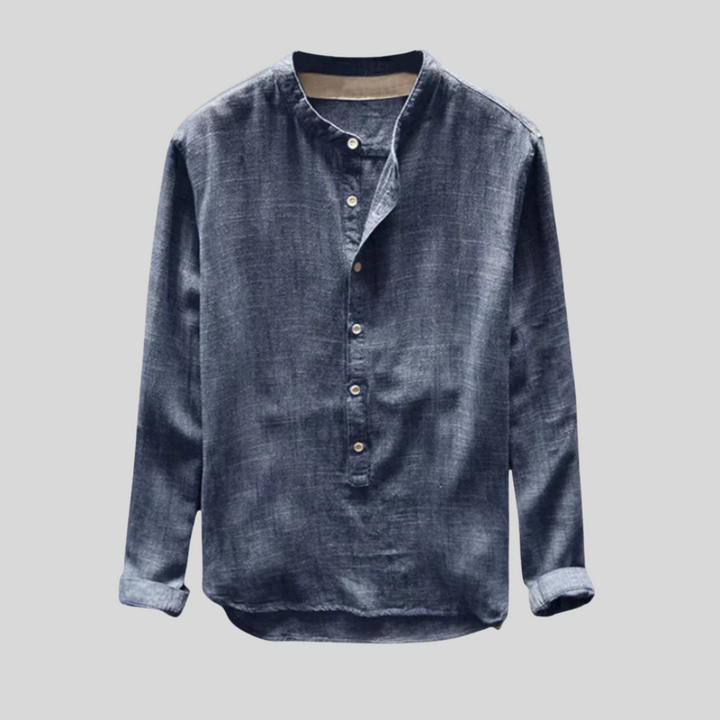 Stylish Collarless Shirt