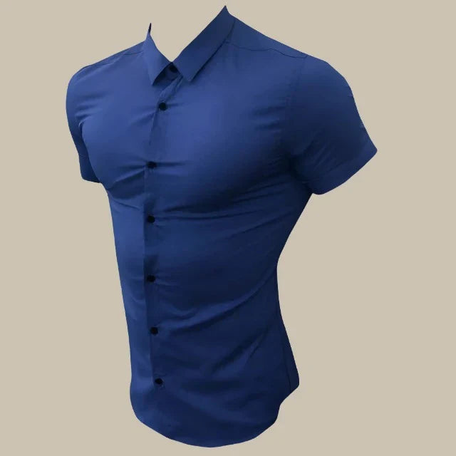 Men's Short Sleeve Shirts - Premium Stretch Slim Fit Shirt