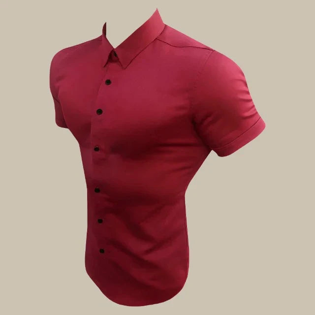 Men's Short Sleeve Shirts - Premium Stretch Slim Fit Shirt
