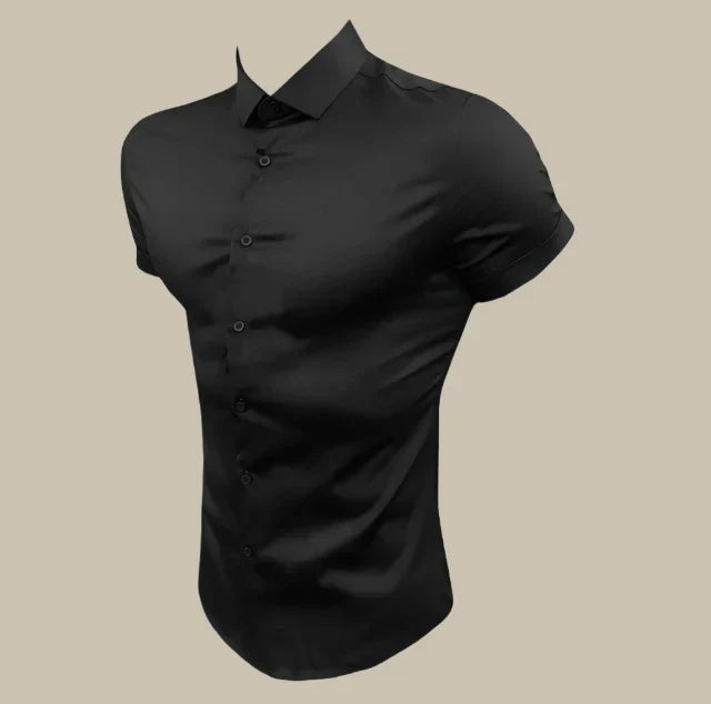 Men's Short Sleeve Shirts - Premium Stretch Slim Fit Shirt