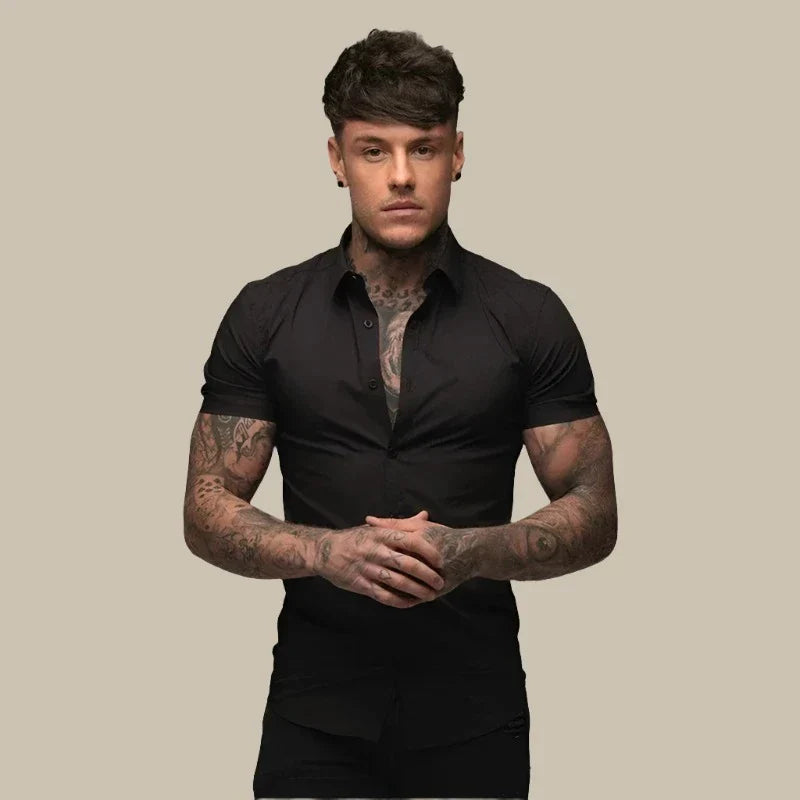 Franck Shirt | Premium Stretch Short-Sleeve Slim Fit Men's Shirt
