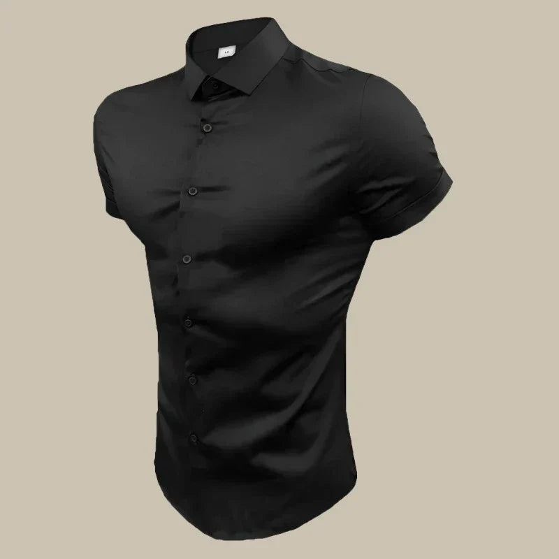 Men's Short Sleeve Shirts - Premium Stretch Slim Fit Shirt