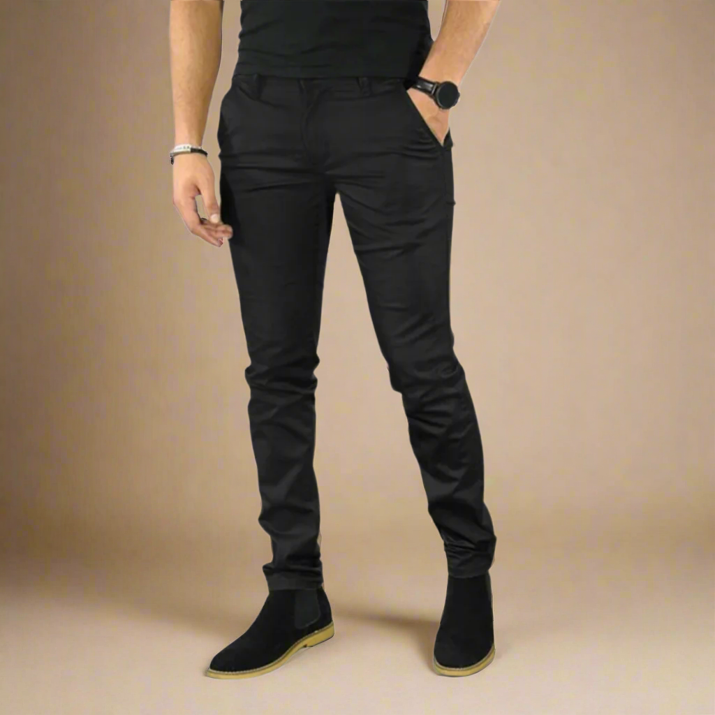 Men's Business Casual Stretch Chinos with Modern Slim Fit Design