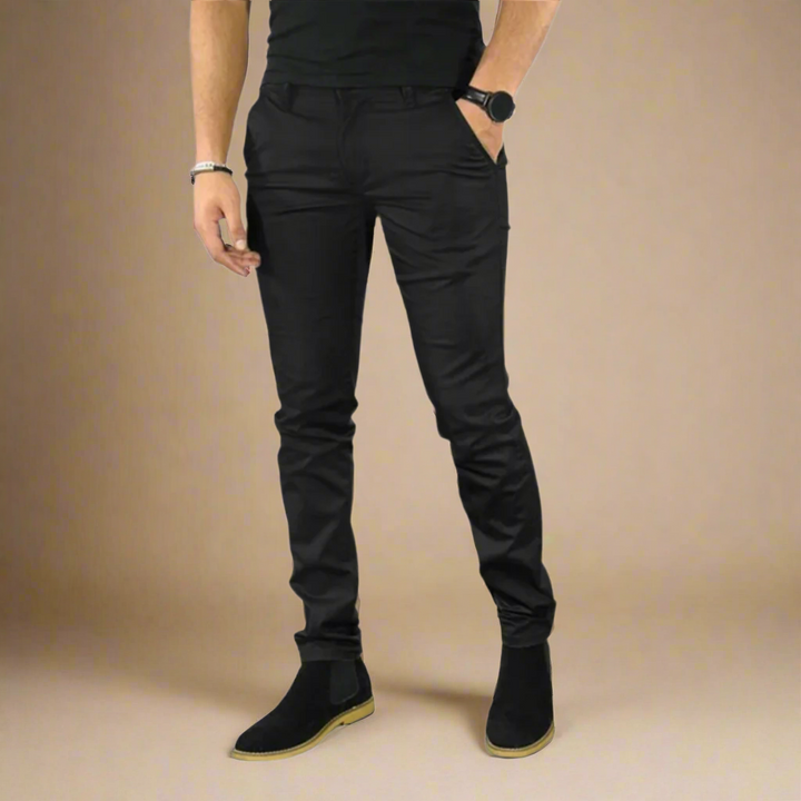 Men's Business Casual Stretch Chinos with Modern Slim Fit Design